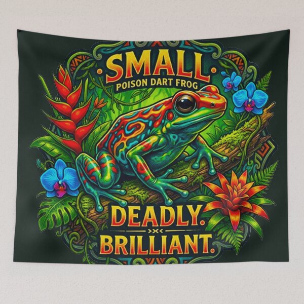Item preview, Small Deadly Brilliant Poison Dart Frog Vintage Tropical Retro Badge designed and sold by MT-Hub | Cute Aesthetic Art, Stickers & Phone Cases.