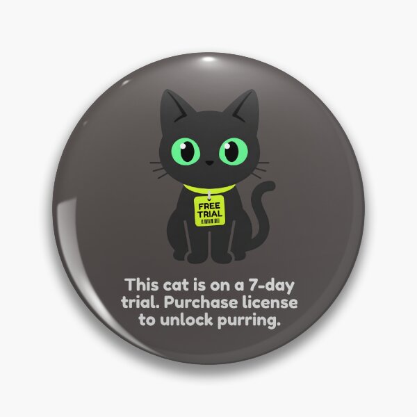 Item preview, Cute Black Cat 7-Day Free Trial Digital License designed and sold by SplashTastic.