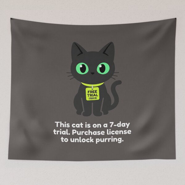 Item preview, Cute Black Cat 7-Day Free Trial Digital License designed and sold by SplashTastic.