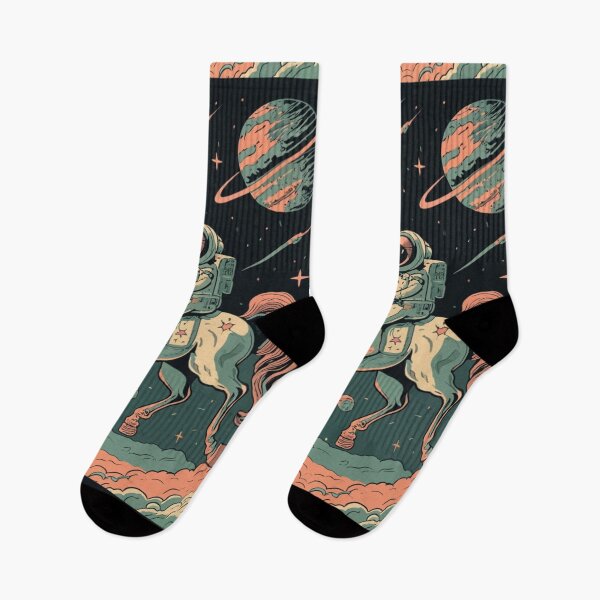Item preview, Astronaut riding a unicorn through space — whimsical fantasy art designed and sold by xaiartist.