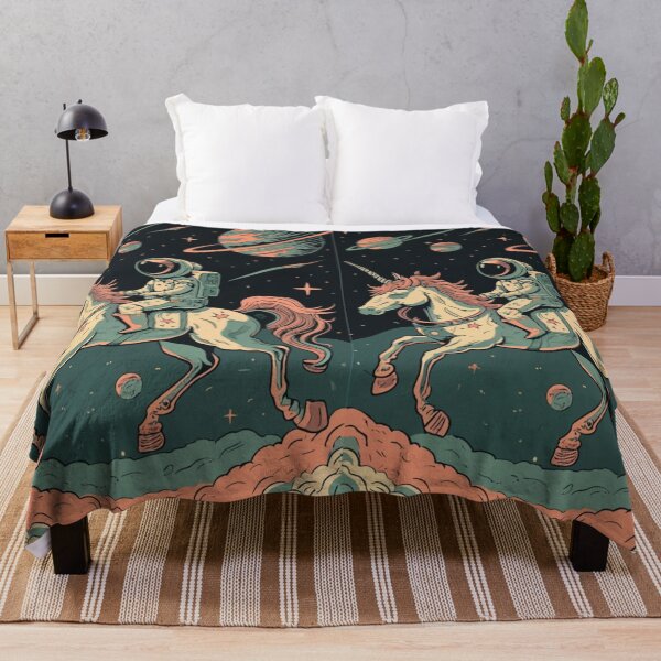 Item preview, Astronaut riding a unicorn through space — whimsical fantasy art designed and sold by xaiartist.
