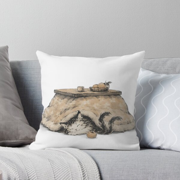 Item preview, Nekomata in a Kotatsu — Cozy Japanese Yokai Cat Ink Art designed and sold by Mossbrush.
