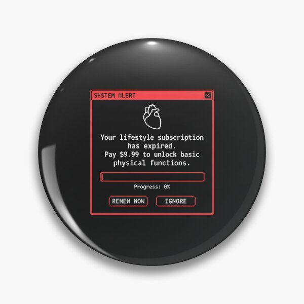 Item preview, Pixel Art Expired Lifestyle Subscription Heart Alert designed and sold by SplashTastic.