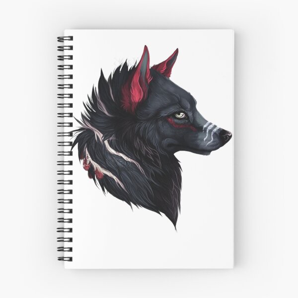 Item preview, Black Wolf Among Us – Dark Mystic Wolf with Red Ear Accents designed and sold by RaresS.
