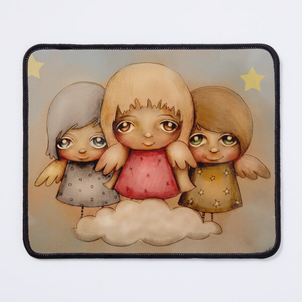 Item preview, Whimsical Angel Trio Cute Celestial Friends designed and sold by Karin Taylor.