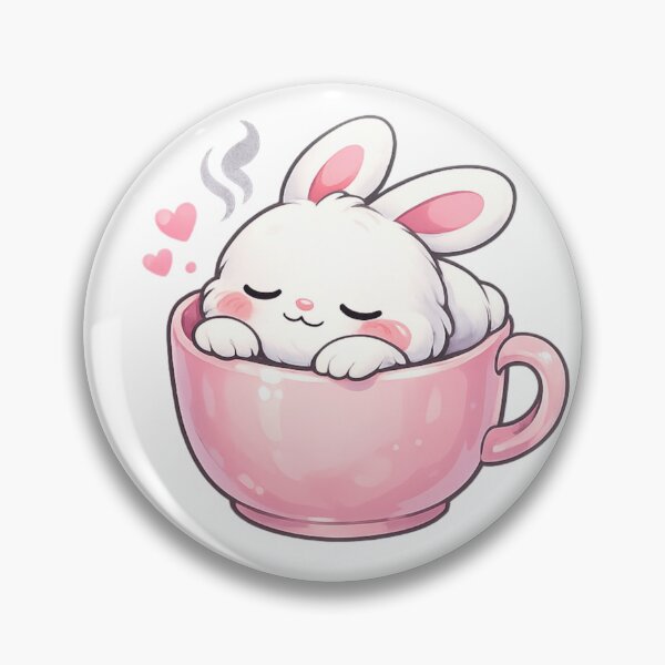 Item preview, cute sleeping rabbit inside a cup designed and sold by Uni-Fashion.