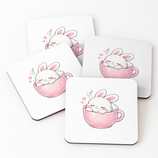 Item preview, cute sleeping rabbit inside a cup designed and sold by Uni-Fashion.
