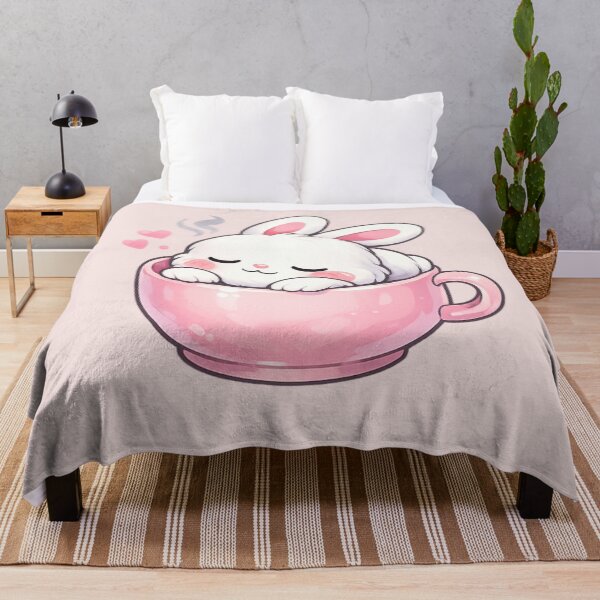 Item preview, cute sleeping rabbit inside a cup designed and sold by Uni-Fashion.