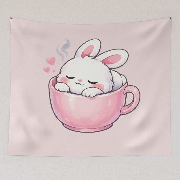 Item preview, cute sleeping rabbit inside a cup designed and sold by Uni-Fashion.