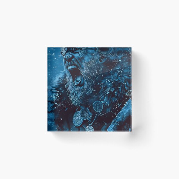 Item preview, Viking Berserker Battle Rage Norse Mythology Blue Comic designed and sold by PowerArtUa.