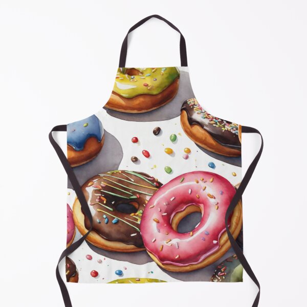 Item preview, Cozy Watercolor Glazed Pastry Donuts Art designed and sold by CatandTea.