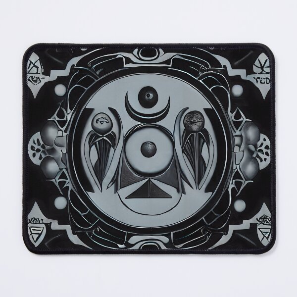 Item preview, Dark Crescent Seal Triangle Dual Orb Kanji Talisman Yokai Art designed and sold by YugenWorkshop.