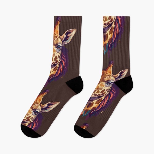 Item preview, Majestic Giraffe Portrait - Vibrant Artistic Drip Art Illustration designed and sold by artscripts.