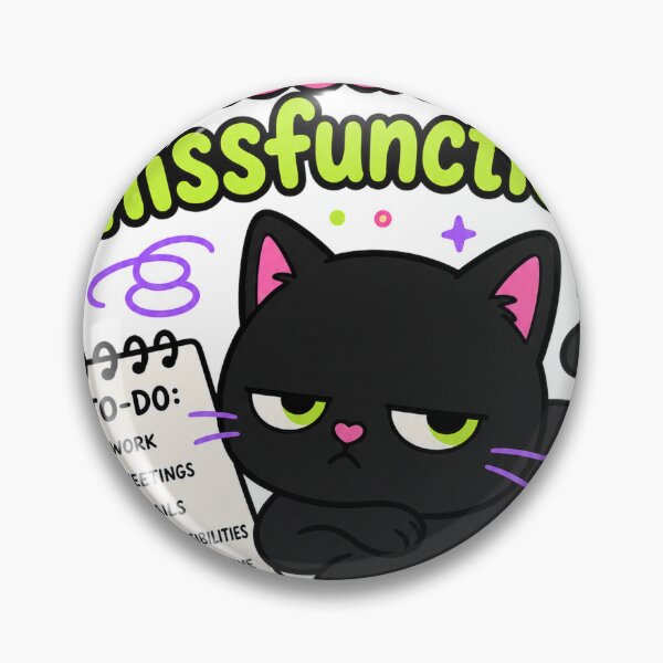 Item preview, Executive Hissfunction Black Cat - Neurospicy ADHD & Introvert Humor Sticker designed and sold by VisualArtsOasis.