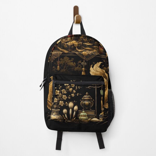 Item preview, Golden Koi and Chaekgeori Korean Wall Art | Traditional Scholar Decor designed and sold by K-Tradition.