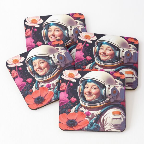 Item preview, Astronaut with anemone flowers — space and botanical art designed and sold by xaiartist.