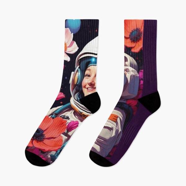 Item preview, Astronaut with anemone flowers — space and botanical art designed and sold by xaiartist.