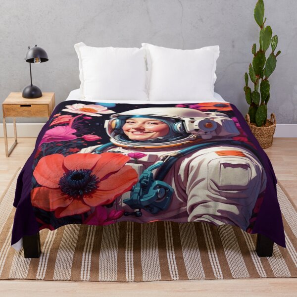 Item preview, Astronaut with anemone flowers — space and botanical art designed and sold by xaiartist.