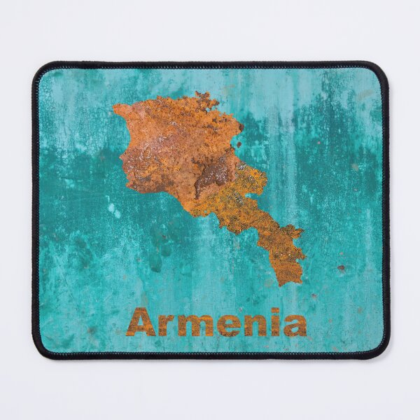 Item preview, Armenia Map Rust on Teal designed and sold by Elisabeth Lucas.
