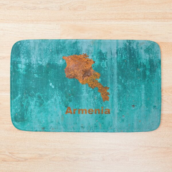 Item preview, Armenia Map Rust on Teal designed and sold by Elisabeth Lucas.