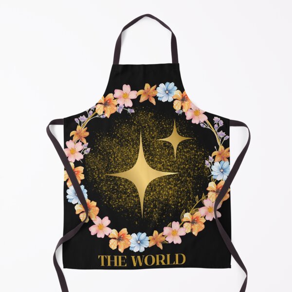 Item preview, The World Tarot Card - Floral Mystical Gold Design designed and sold by Diseño que alegran tu día.