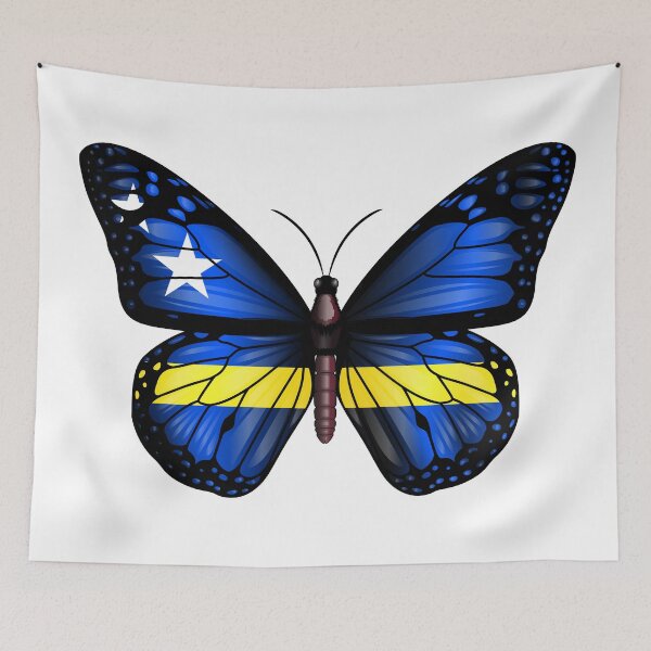 Item preview, Curacao Butterfly Flag designed and sold by RahallusNtx.