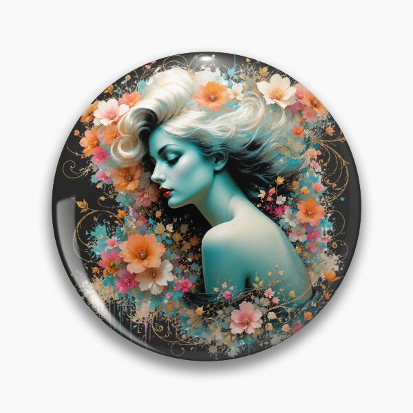 Item preview, Platinum Hair Nouveau Goddess - Ethereal Pastel Floral Art designed and sold by KrzysztofART.