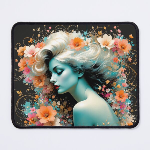Item preview, Platinum Hair Nouveau Goddess - Ethereal Pastel Floral Art designed and sold by KrzysztofART.