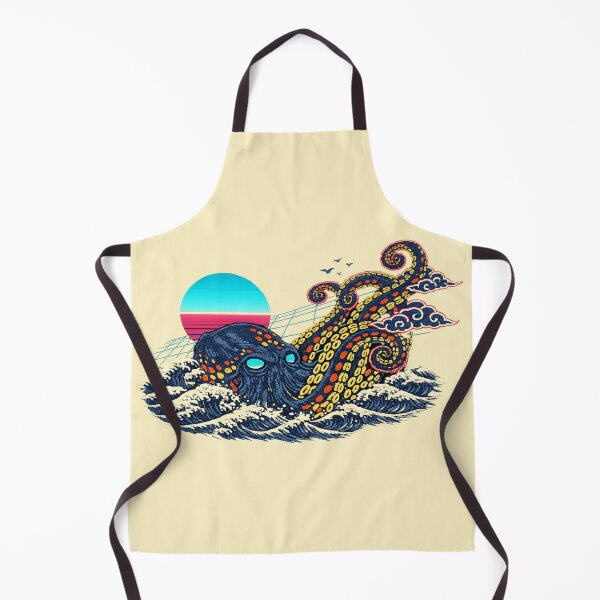 Item preview, Neon Retro Synthwave Ukiyo‑E Kraken designed and sold by KungPowUnicorn.