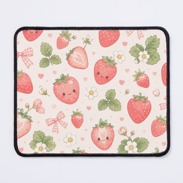 Item preview, Cute Kawaii Strawberry and Bow Pattern designed and sold by 0606PM.