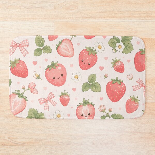 Item preview, Cute Kawaii Strawberry and Bow Pattern designed and sold by 0606PM.