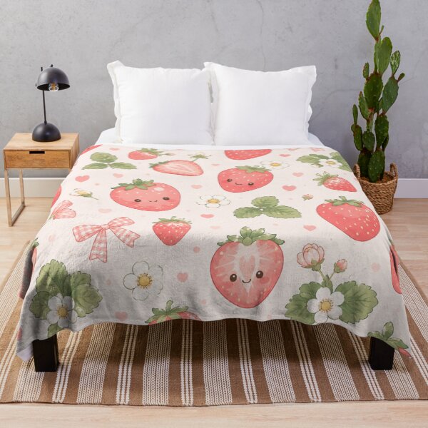 Item preview, Cute Kawaii Strawberry and Bow Pattern designed and sold by 0606PM.