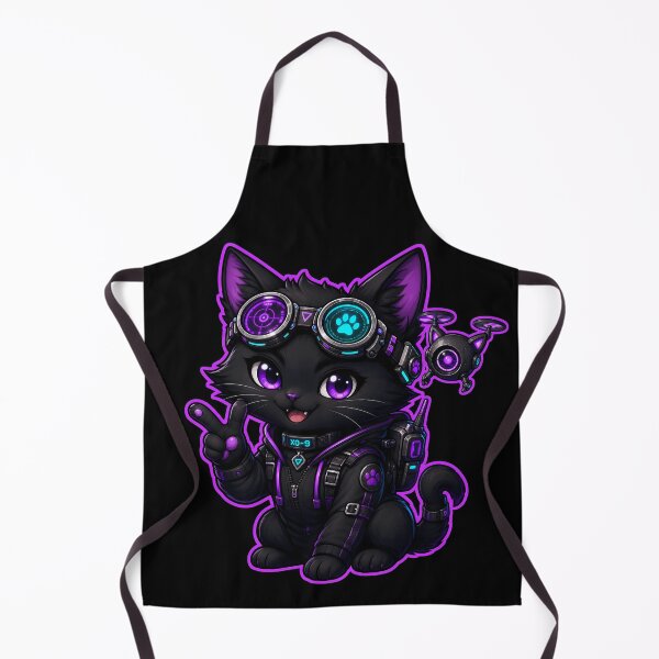 Item preview, Cyberpunk Black Cat Agent with Sci-Fi Drone designed and sold by LuisWorks.