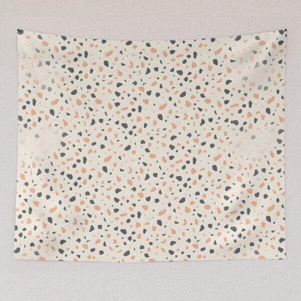 Item preview, Modern Black Peach Terrazzo Stone Pattern designed and sold by SplashTastic.