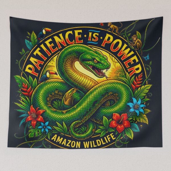 Item preview, Patience Is Power Green Anaconda Snake Vintage Tropical Retro Badge designed and sold by MT-Hub | Cute Aesthetic Art, Stickers & Phone Cases.