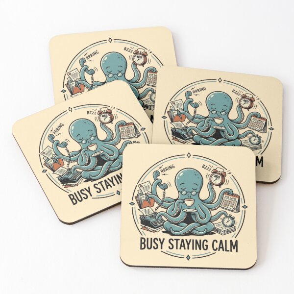 Item preview, Busy Staying Calm – Multitasking Octopus Design designed and sold by Dogandesighn.