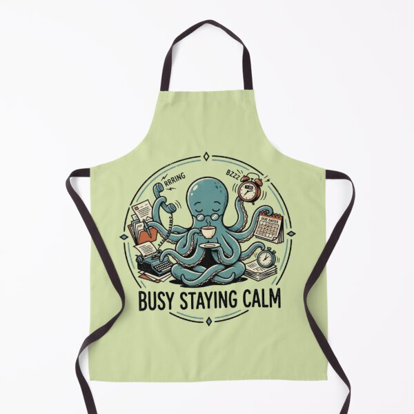 Item preview, Busy Staying Calm – Multitasking Octopus Design designed and sold by Dogandesighn.