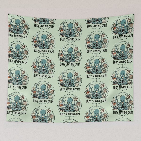 Item preview, Busy Staying Calm – Multitasking Octopus Design designed and sold by Dogandesighn.