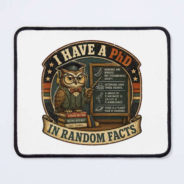 Item preview, Funny Autism, I Have A PhD In Random Facts Funny Trivia Owl Geek designed and sold by graphic-genie.