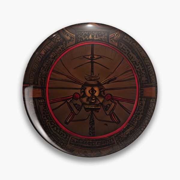Item preview, Dark Brown Mandala Skull Spider Crossed Weapon Red Ring Yokai Art designed and sold by YugenWorkshop.
