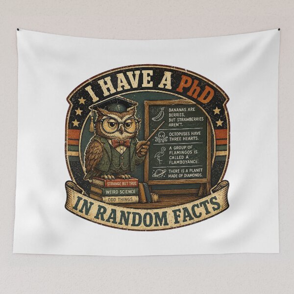 Item preview, Funny Autism, I Have A PhD In Random Facts Funny Trivia Owl Geek designed and sold by graphic-genie.