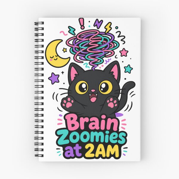 Item preview, Brain Zoomies At 2AM Black Cat - Neurospicy ADHD & Introvert Humor Sticker designed and sold by VisualArtsOasis.