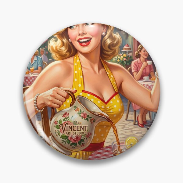 Item preview, Vintage 1950s Cafe Scene Retro Pinup Girl Art designed and sold by Vincent-68.