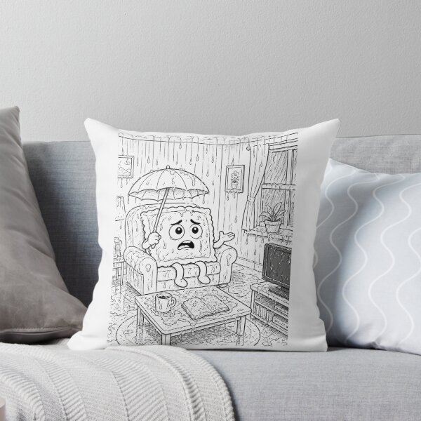 Item preview, Everything Is Fine Flooded Living Room Cartoon  Disaster Humor designed and sold by ComedyInkFactor.