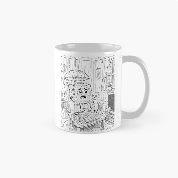 Item preview, Everything Is Fine Flooded Living Room Cartoon  Disaster Humor designed and sold by ComedyInkFactor.