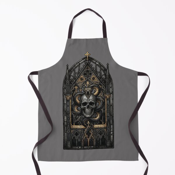 Item preview, Memento Mori Skull Serpents — Gothic Chapel Stained Glass Gold designed and sold by David Mateo ArtWorks.