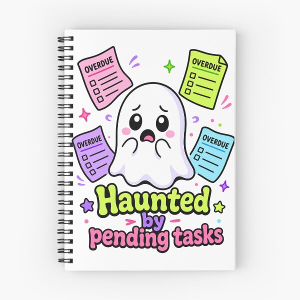 Item preview, Haunted By Pending Tasks Ghost - Neurospicy ADHD & Introvert Humor Sticker designed and sold by VisualArtsOasis.