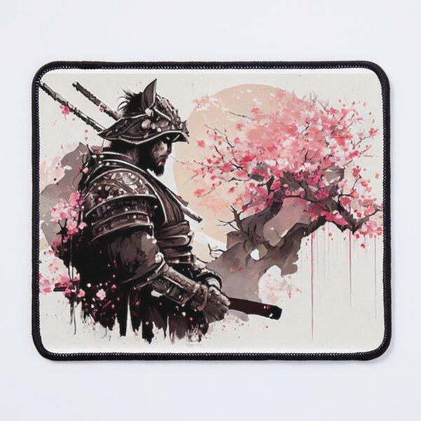 Item preview, Cherry Blossom Samurai Traditional Ink Painting designed and sold by EchoWave11.