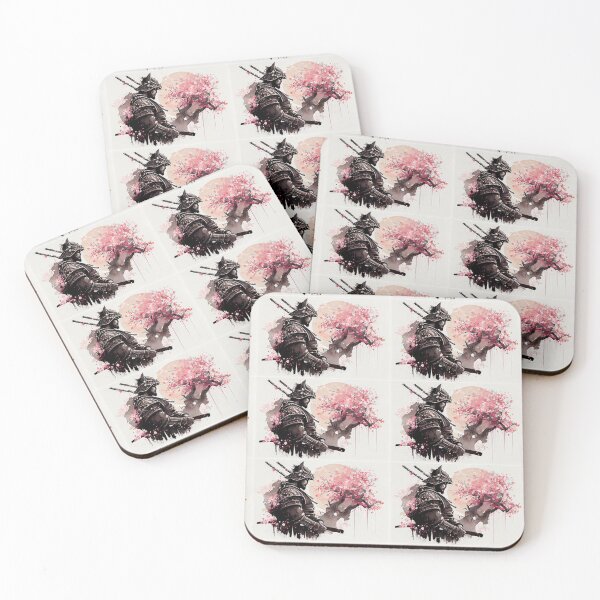 Item preview, Cherry Blossom Samurai Traditional Ink Painting designed and sold by EchoWave11.