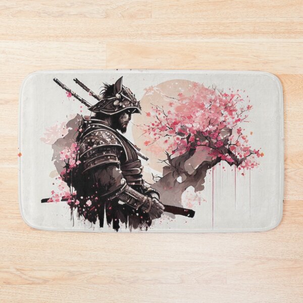 Item preview, Cherry Blossom Samurai Traditional Ink Painting designed and sold by EchoWave11.